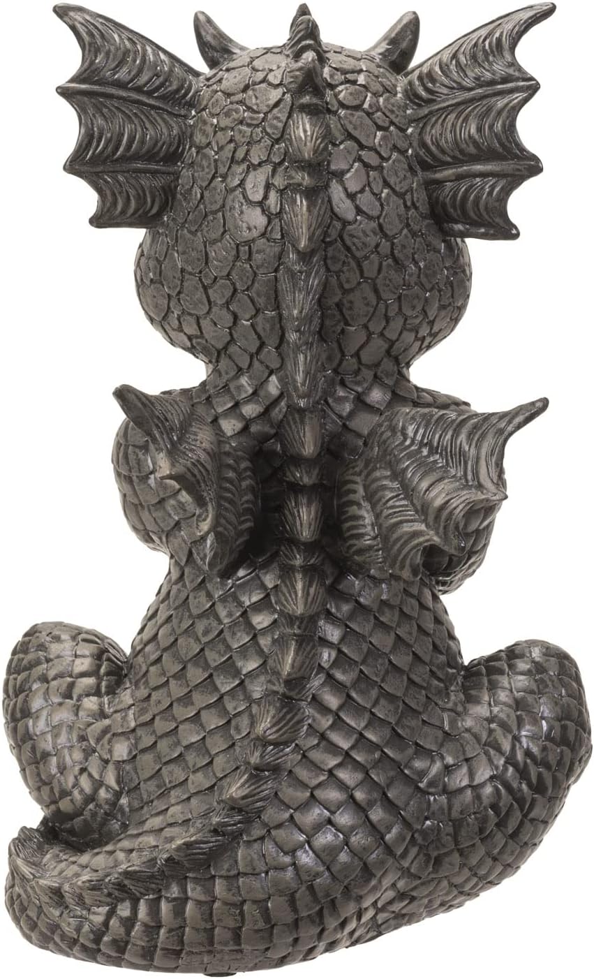 Pacific Giftware Garden Dragon Angry Outdoor Statue, 10.25-inch Height, Outdoor Decoration