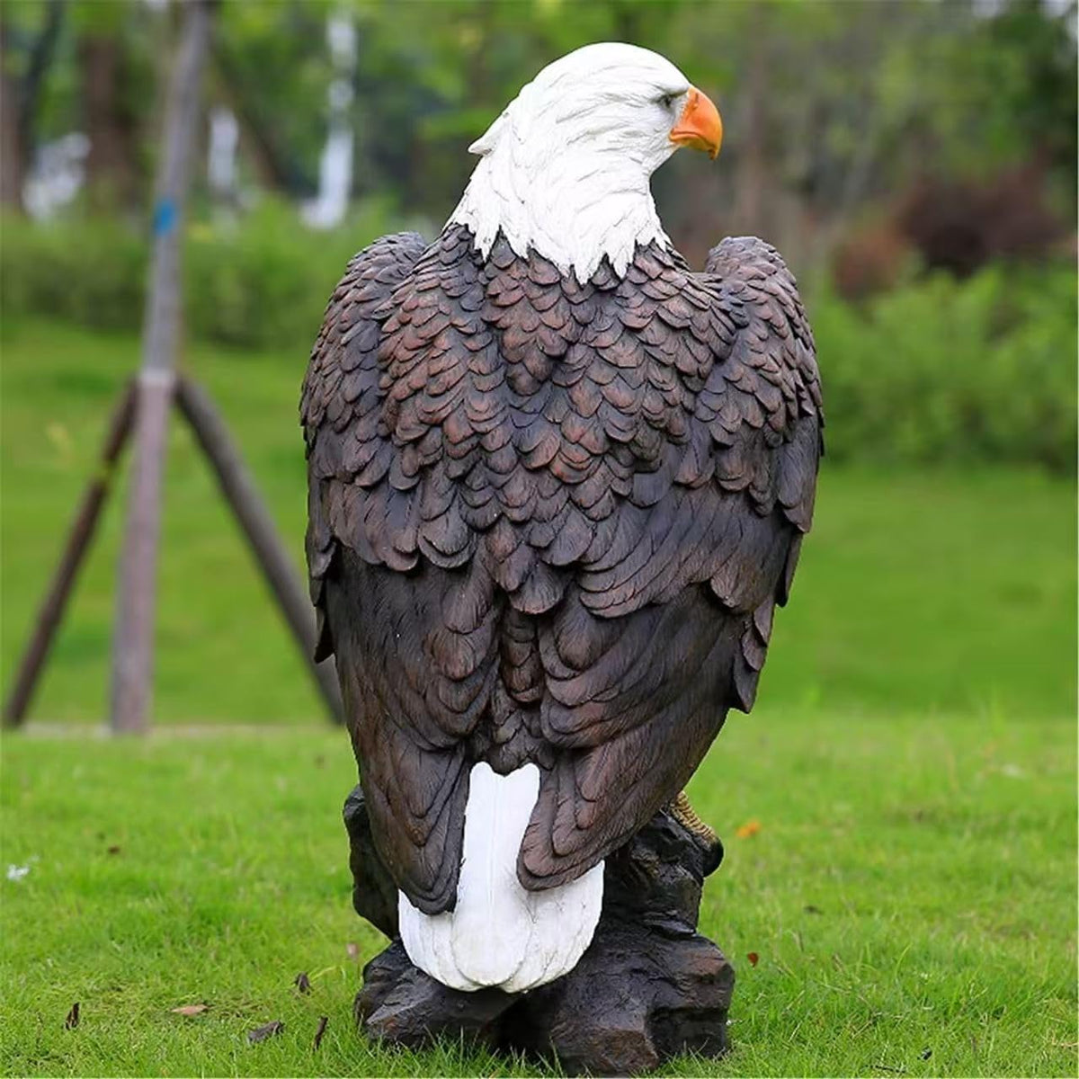 Garden and Yard Statue-Flight of Freedom American Bald Eagle Hanging Bird Statue Hand-Painted Eagle
