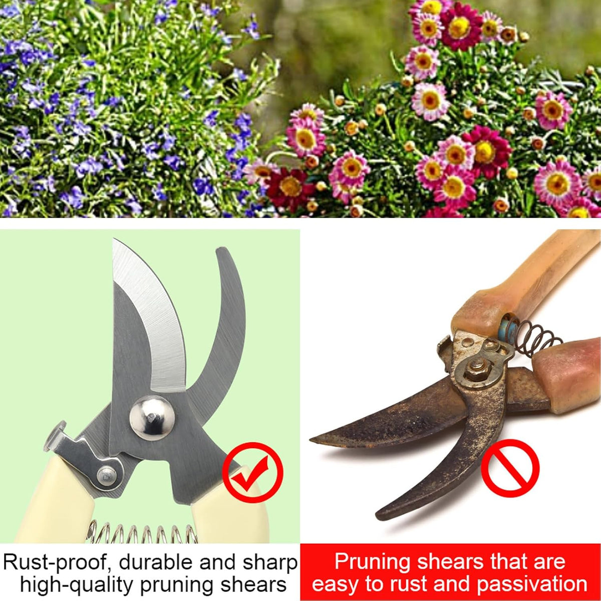 Premium garden shears, meperez pruning scissors gardening tools, pruners for flower, bushes, rose