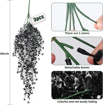 RECUTMS Artificial Hanging Plants Fake Hanging Plant Faux Hanging Plants UV Resistant Plastic