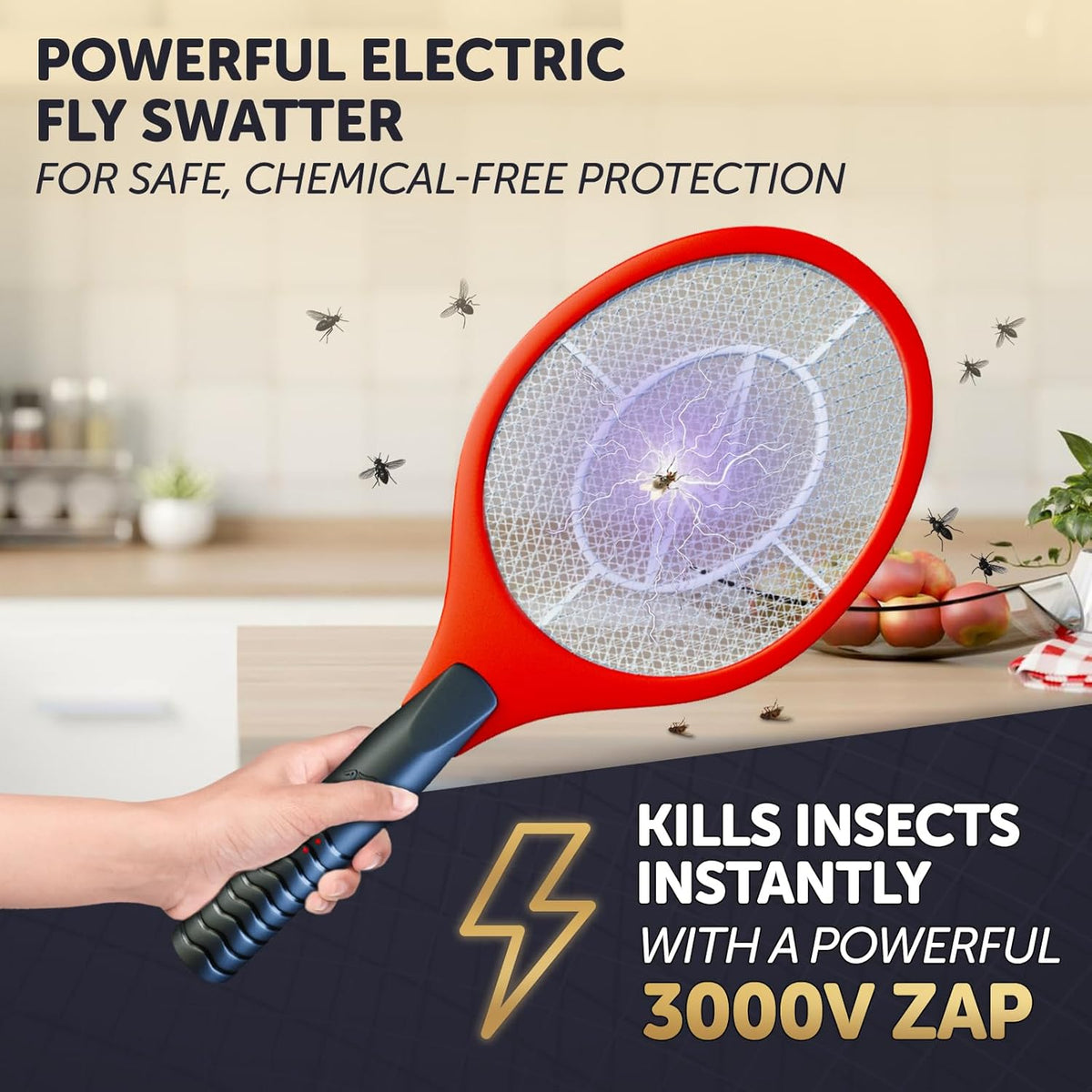 Upgraded Bug Zapper Racket 2025- Big Electric Fly Swatter & Mosquito Zapper for Indoor/Outdoor