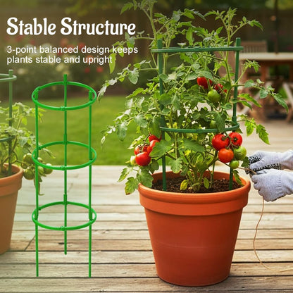 Plant Support Stakes, 2025 Upgraded Tomato Cages for Garden, Garden Flower Stakes, Round Plants