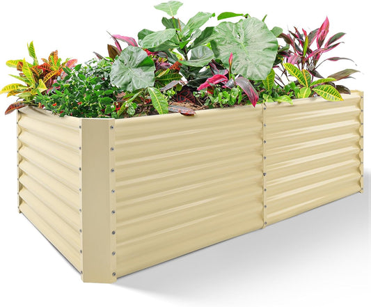 Land Guard 6x3x2ft Galvanized Raised Garden Bed, Planter Boxes Outdoor, Raised Garden Beds Outdoor