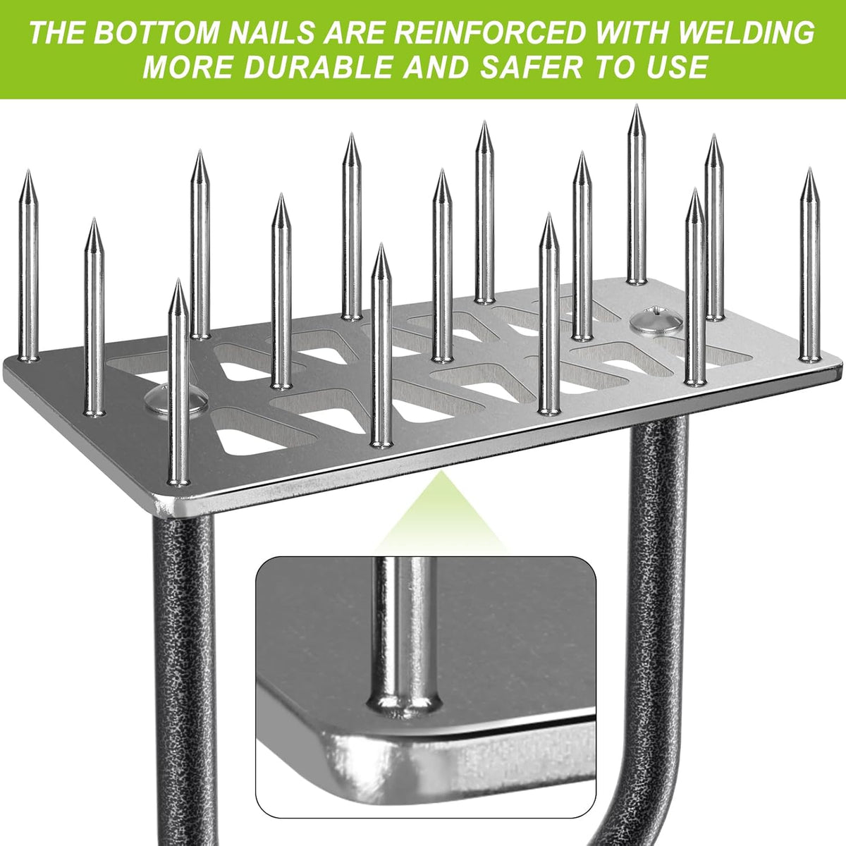 Dolibest Lawn Aerator Spike, Manual Lawn Aerator Tool with 15 Stainless Steel Spikes, Spike Lawn
