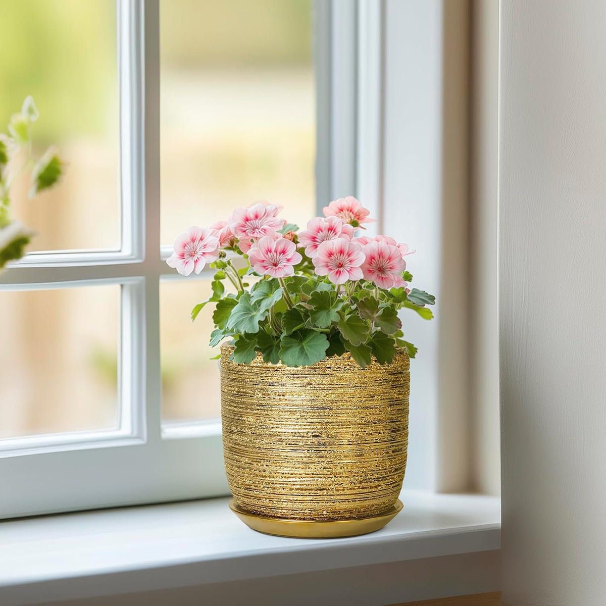 Succulent Pot 5 Inch - Ceramic Plant Pot for Indoor Flowers, Decorative Round Indoor Planter with