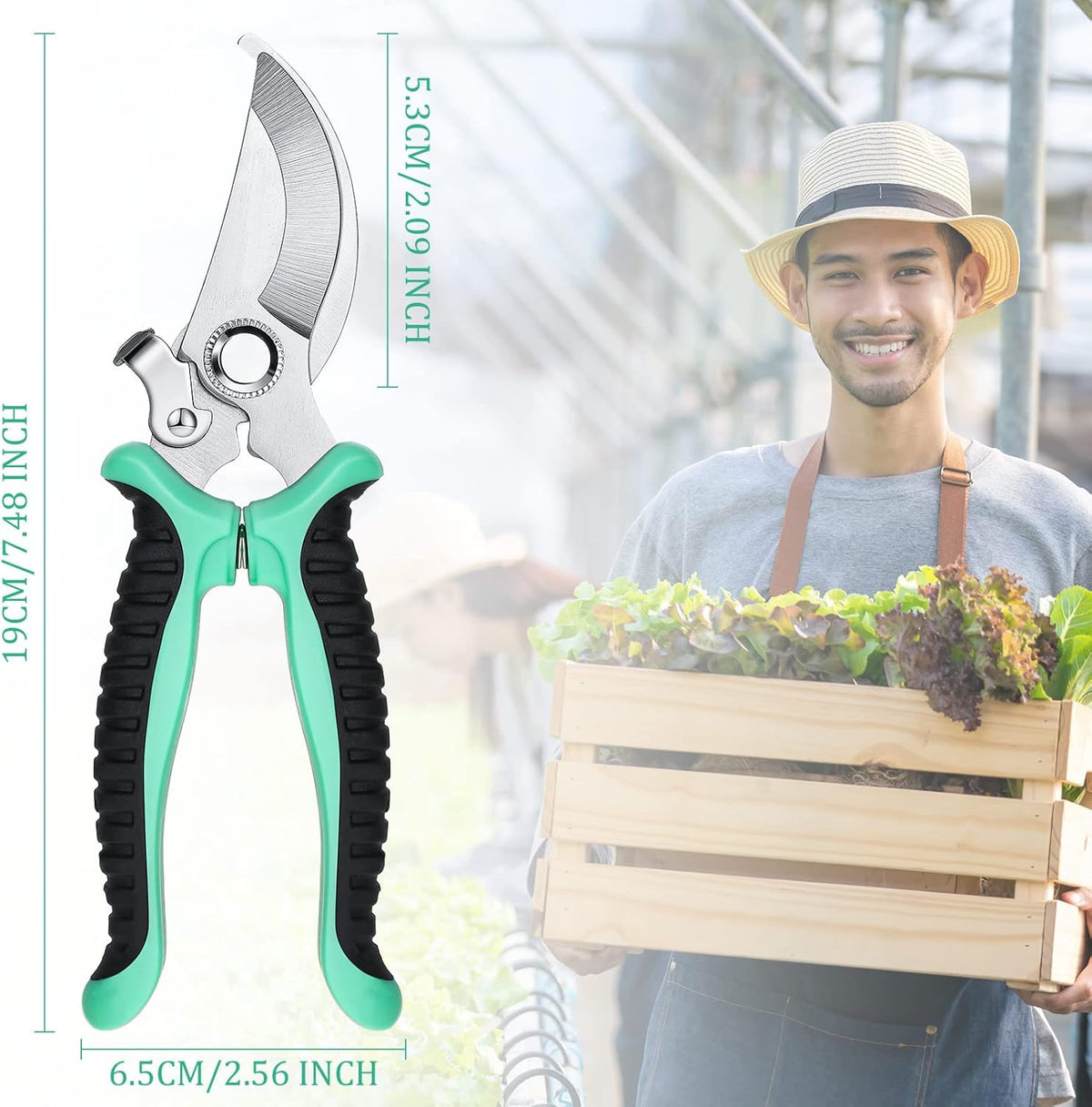 Lothee 9 Pcs Garden Shears Pruning Garden Clippers Bulk Bypass Pruner Heavy Duty for Gardening