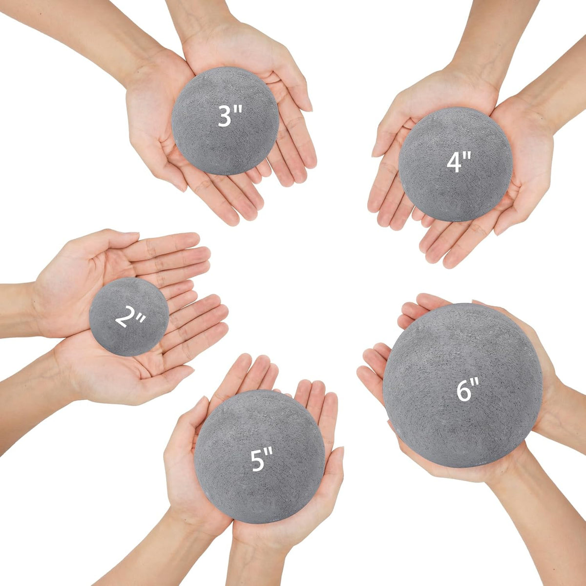 Skyflame 12PCS Fireplace Ceramic Balls, Mixed of 4 Sizes Fire Pit Balls Set for Indoor and Outdoor