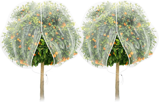 TWOWYHI 2Pack Garden Netting 10X10 Feet Large Fruit Tree Netting with Zipper and Drawstring Insect