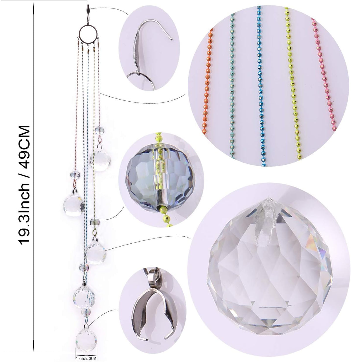 Crystals Ball Prisms Suncatcher Hanging Ornament Rainbow Maker for Home,Garden Decoration