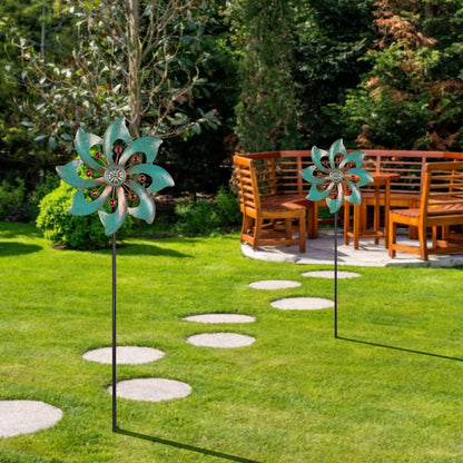 VEWOGARDEN 2PCS Garden Wind Spinners Metal Outdoor Wind Spinner Waterproof Wind Sculptures &