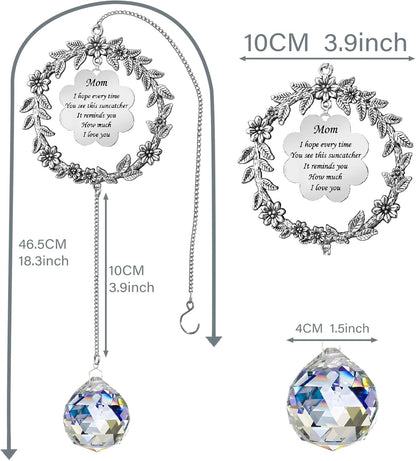 Gifts for Mom, Suncatcher Birthday Gifts for Mom from Daughter Son, Sun Catcher for Christmas