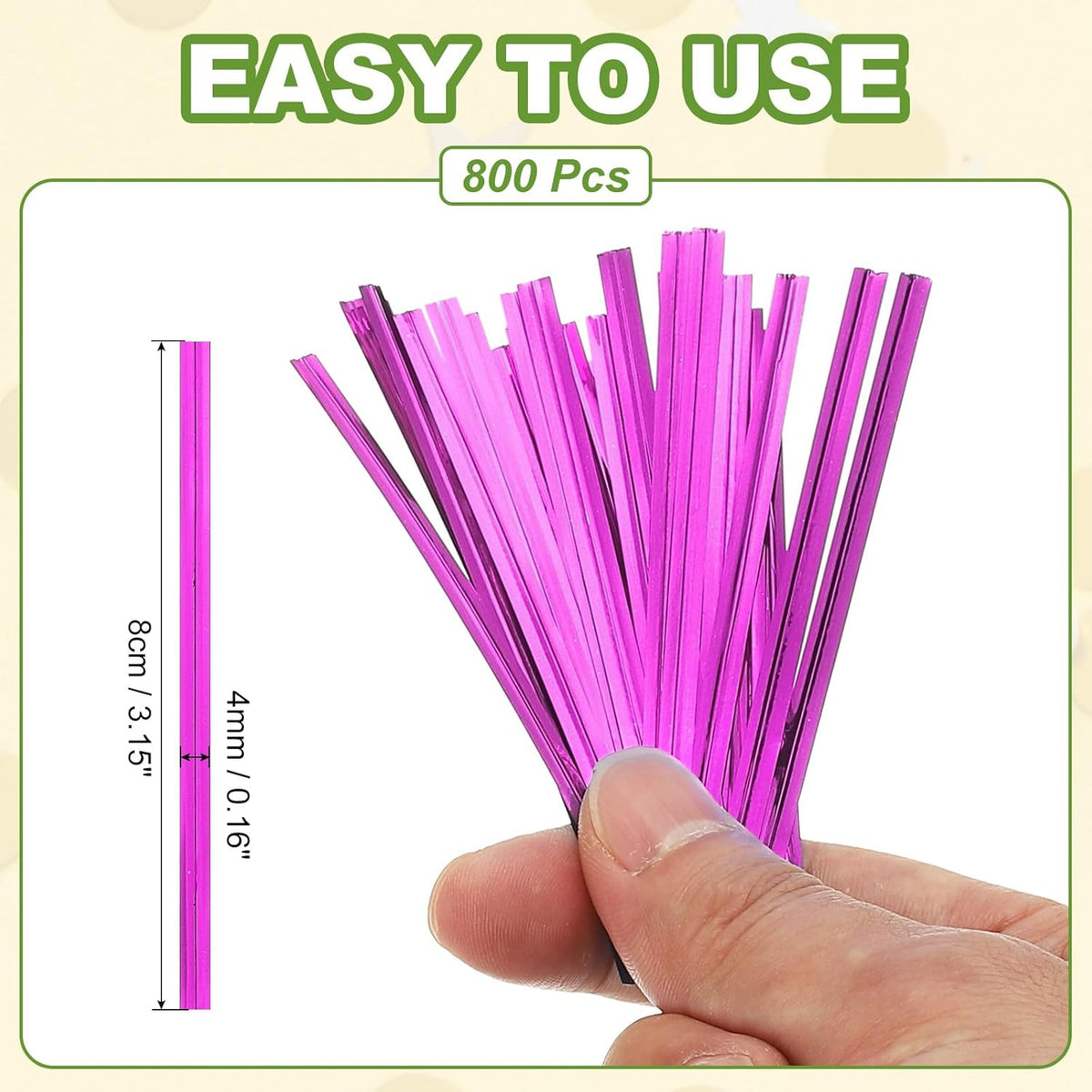 PATIKIL Bag Twist Ties 3 Inch, 800 Pcs Metallic Bread Ties for Treat Plastic Bags Gift Wrapping