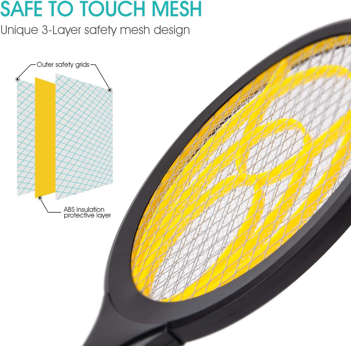 mafiti Fly Swatter Electric, Battery Powered Fly Killer Mosquito Zapper Bug Zapper Racket for