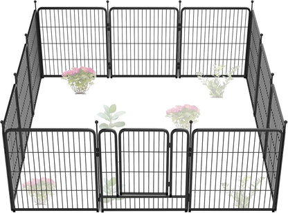 FXW Garden Fence Outdoor for The Yard – 32in(H) x 27.3ft(L) Heavy Duty Metal Animal Barrier for Dog