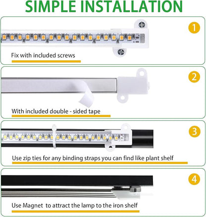 LED Grow Light Strips, Full Spectrum Plant Growing Lights for Indoor Plants 3500K, 144 LEDs Plant