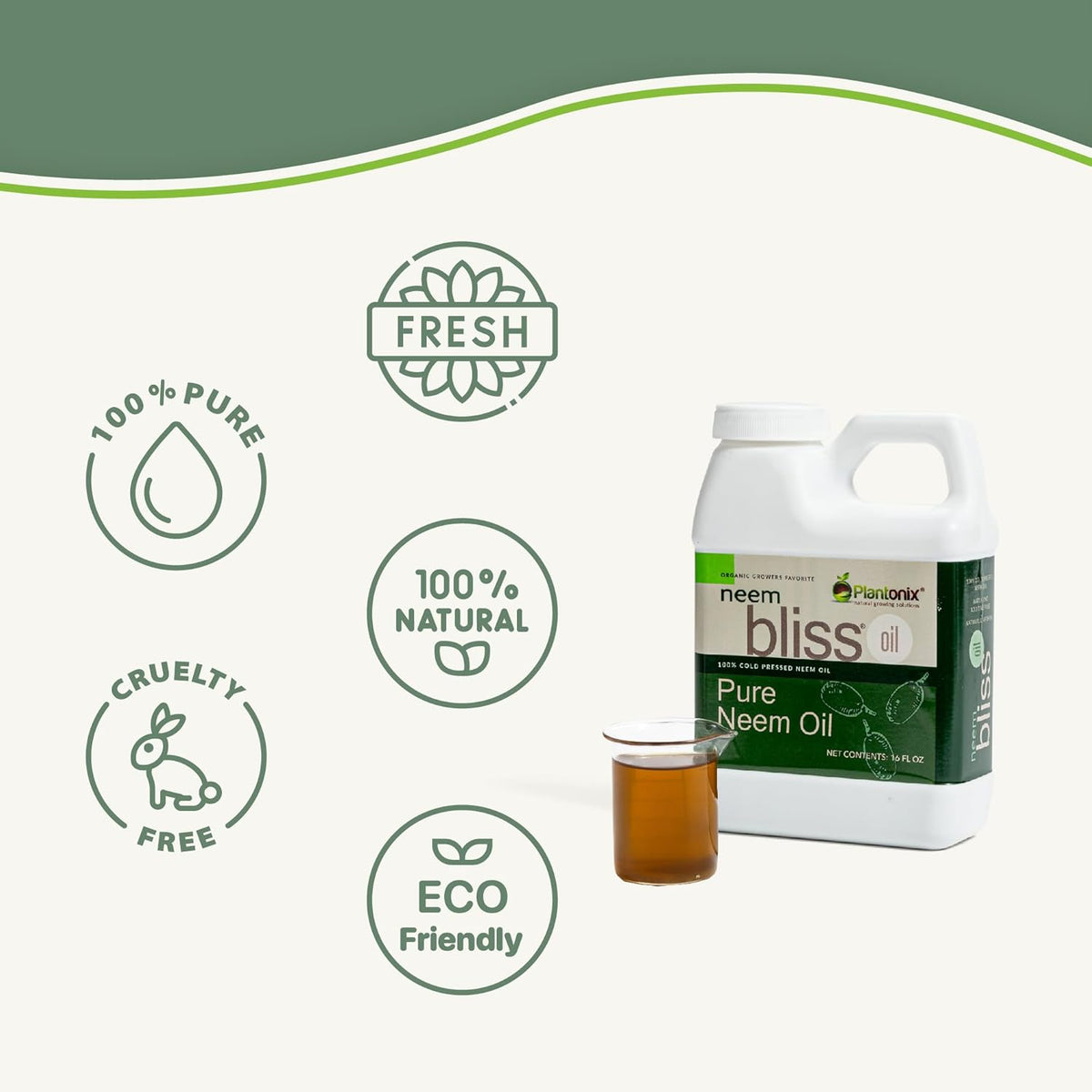 Neem Bliss (8 Fl Oz) - Pure Neem Oil Concentrate - 100% Cold Pressed Neem Oil - All-Natural Neem