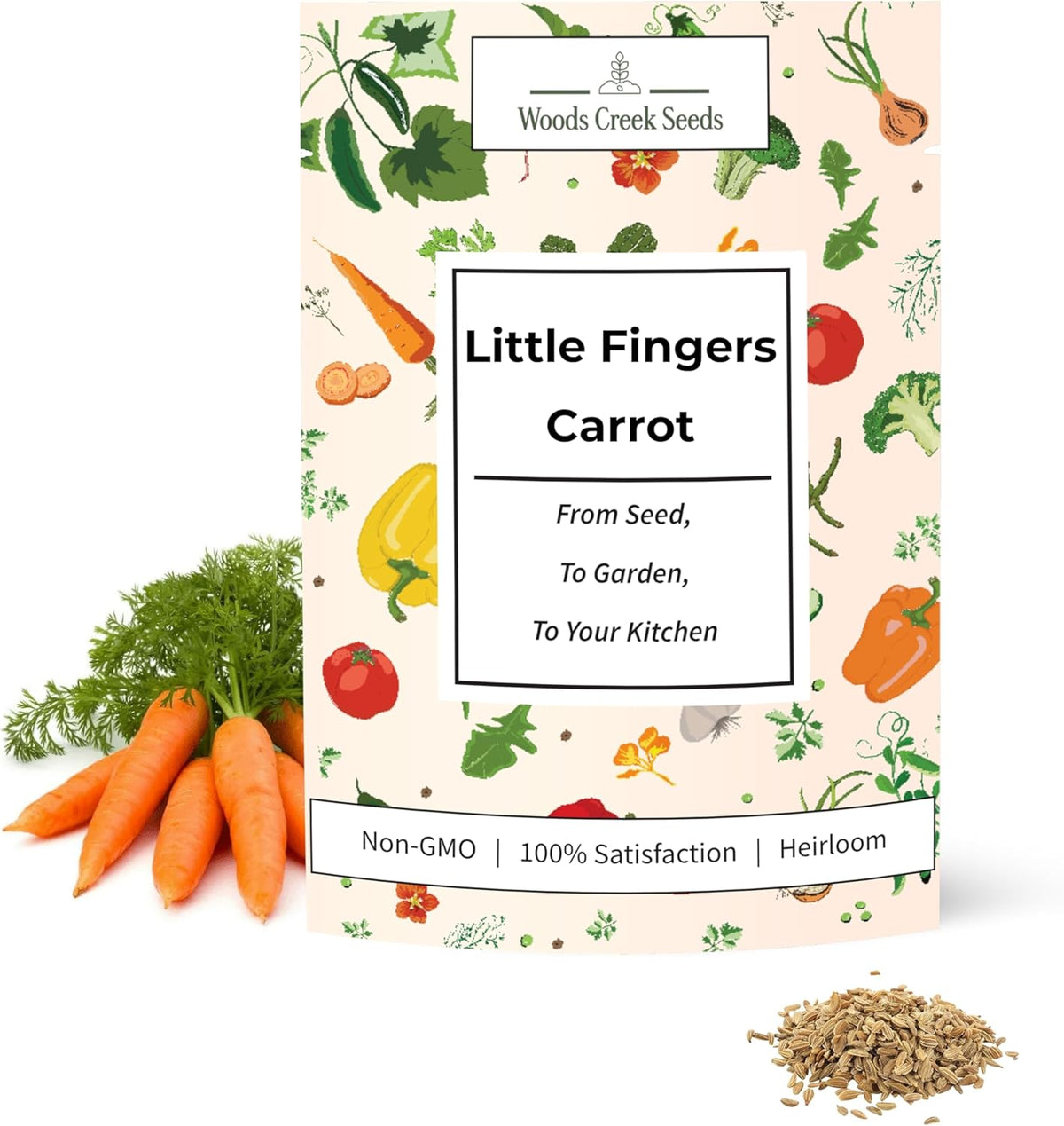 Woods Creek Seeds: Little Fingers Carrot Seeds for Planting - Over 2,800 Heirloom Carrot Seed Pack