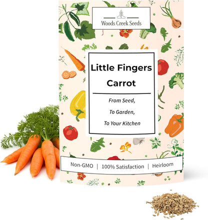 Woods Creek Seeds: Little Fingers Carrot Seeds for Planting - Over 2,800 Heirloom Carrot Seed Pack