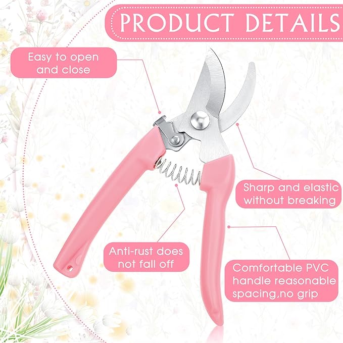 Jutom 8 Pcs Garden Shears Pruning Scissors Clippers Sharp Hand Pruners for Gardening Tools Cutting