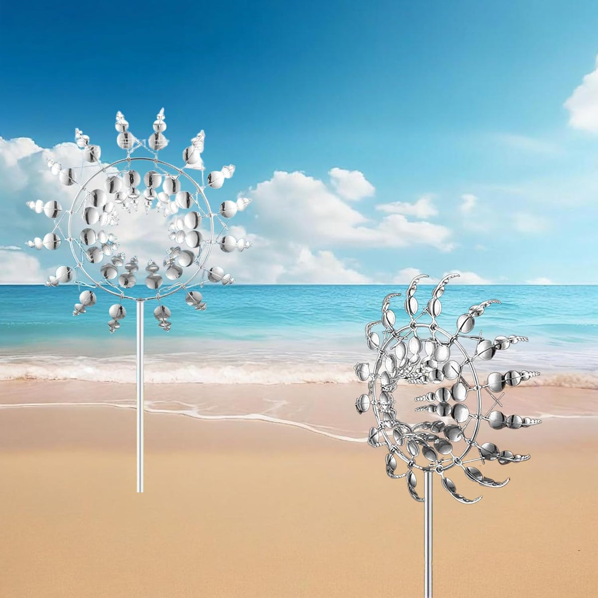Windmill for Yard and Garden,Wind Spinner,Magical Metal Windmill, 3D Wind Powered Kinetic