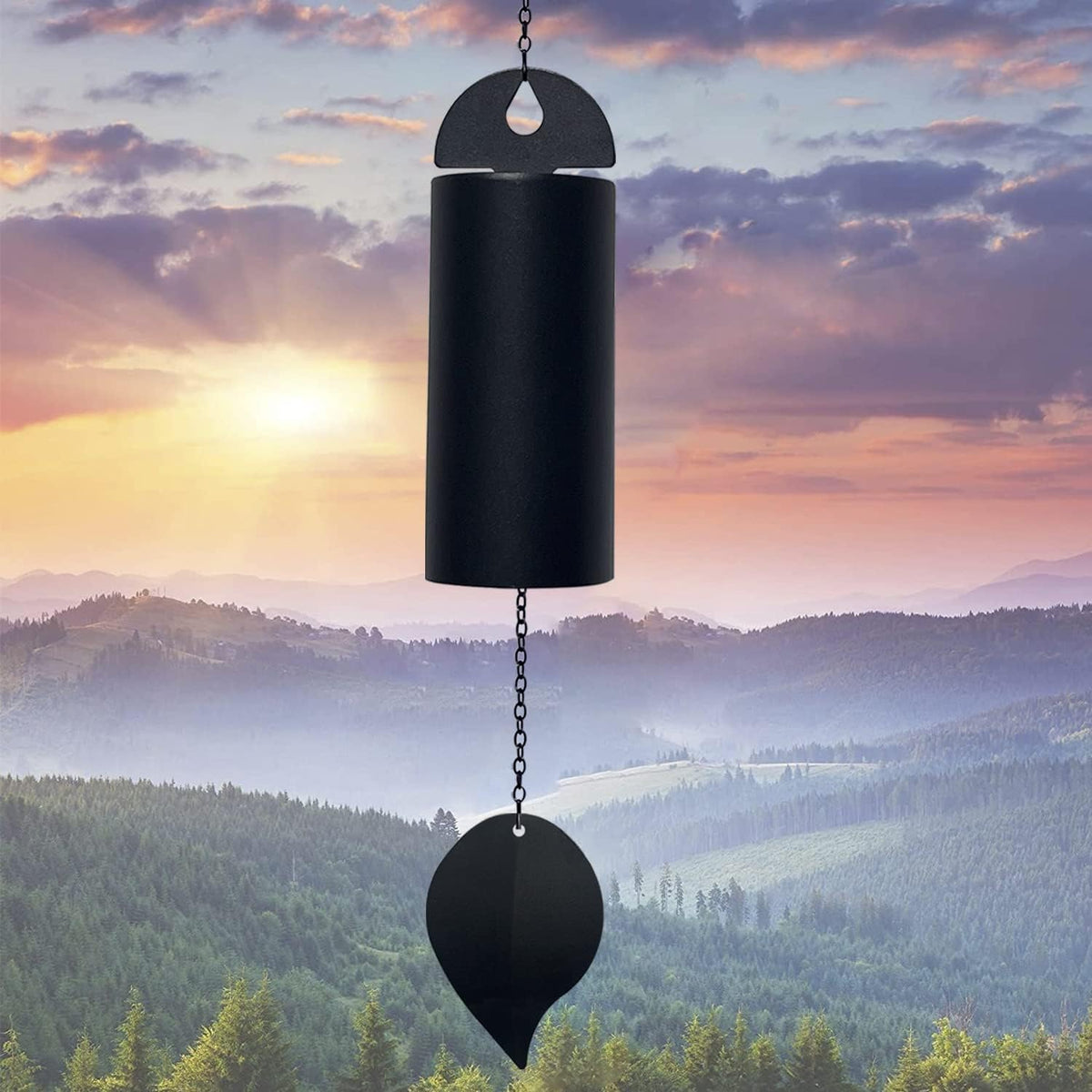 Deep Resonance Serenity Bell Large Metal Cylinder Wind Chimes Outdoor Windbell Deep Tone 30 Inch