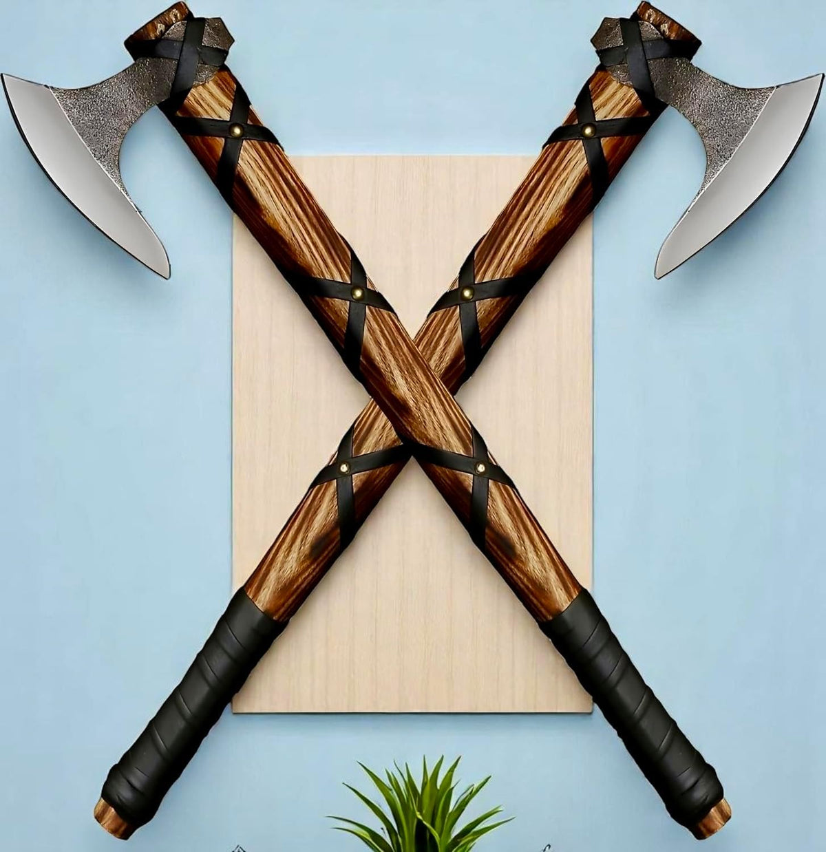 AX-7000 Custom Gift Forged Carbon Steel Viking Axe with Rose Wood Shaft, Viking Bearded Camping Axe