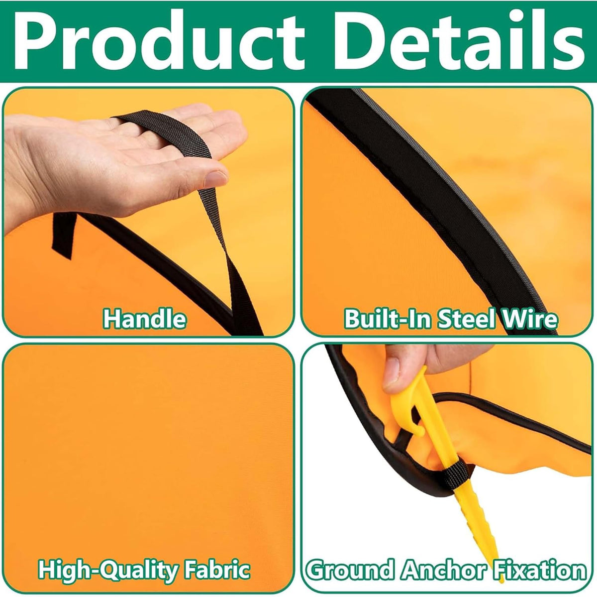 2 Pcs 140 Gallon Pop up Leaf Collector, Foldable Lawn Leaf Pick Up Bag Tool, Large Yard Dustpan