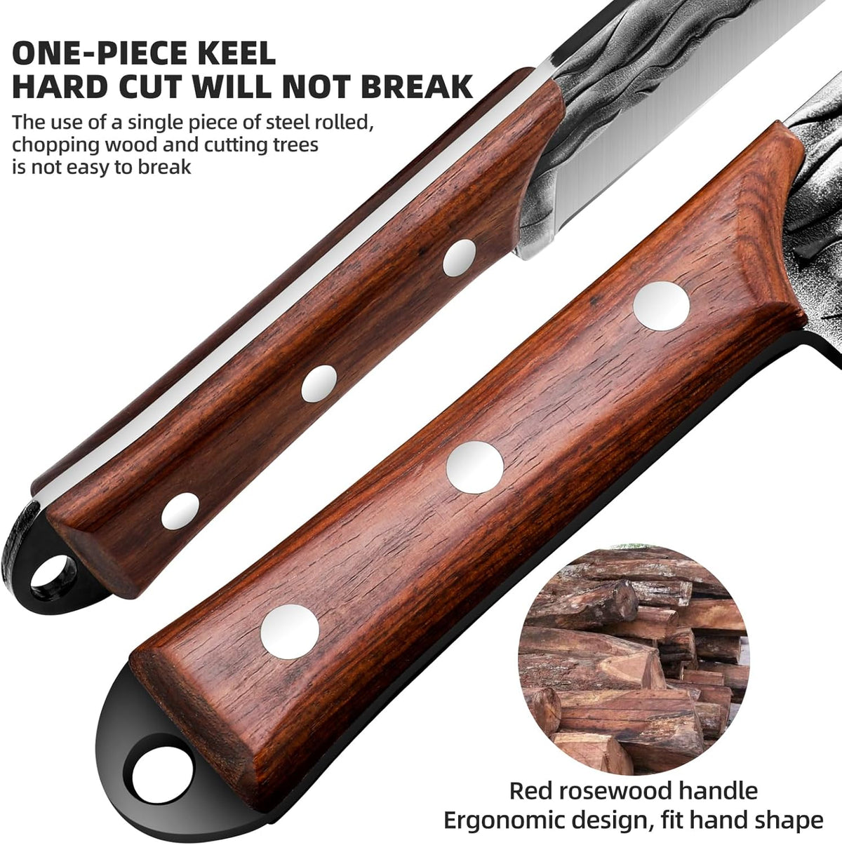 Machete with Sheath for Cutting Trees Heavy Duty, for Yard Work and for Bushcrafting Knife Sickle