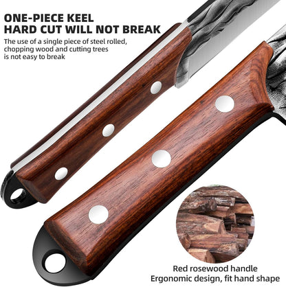 Machete with Sheath for Cutting Trees Heavy Duty, for Yard Work and for Bushcrafting Knife Sickle