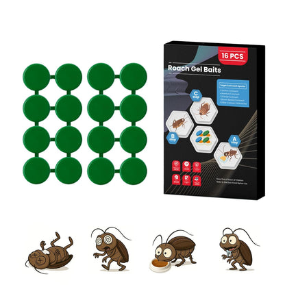 16 Pack Roach Killer Indoor Infestation Roaches Gel Bait Stations, Powerful Cockroach Killer Indoor