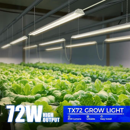 Barrina TX72 4FT Grow Lights for Seed Starting, 72W(500W Equivalent), High PPFD, Full Spectrum with