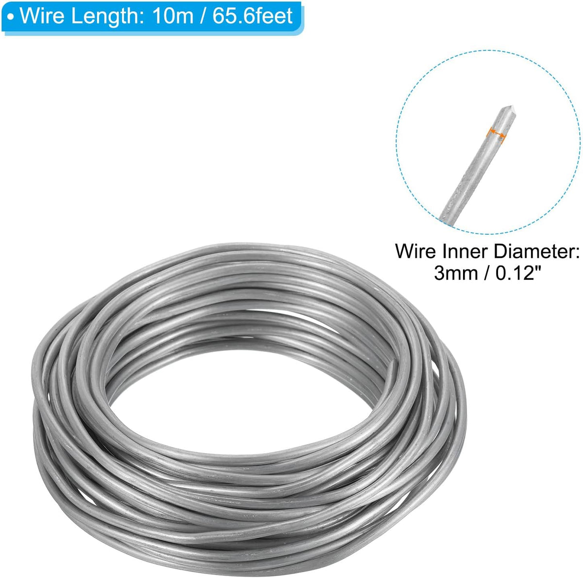 PATIKIL 3.0mm Bonsai Training Wire, Floral Wire Stems Anodized Aluminum Tree Wire 32.8 Feet Total
