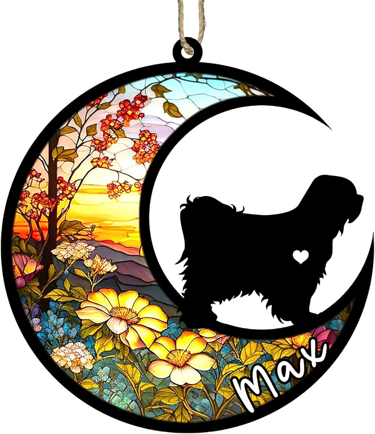Personalized Dog Memorial, Custom Name Tibetan Terrier Dog Christmas Ornament with Name, Custom