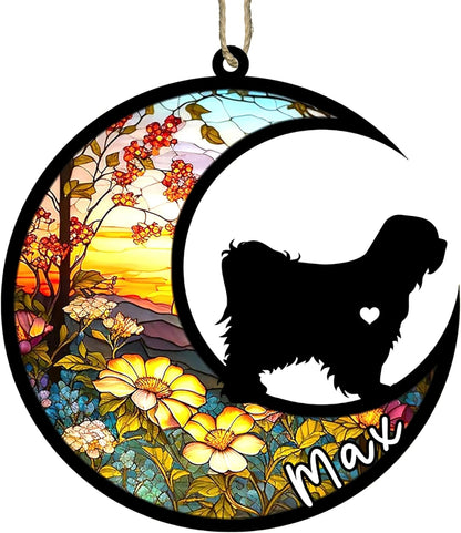 Personalized Dog Memorial, Custom Name Tibetan Terrier Dog Christmas Ornament with Name, Custom