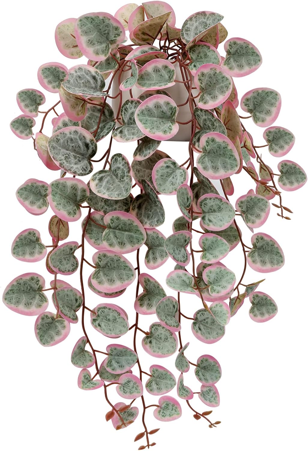 Briful Fake Plants Indoor 16'' Artificial String of Hearts Plants with Ceramic Pot Small Faux
