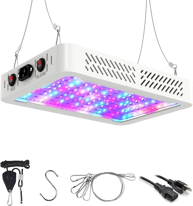Beelux 1000w LED Grow Light for Indoor Plants Full Spectrum, Upgrade Dual Chips and Dual Switch