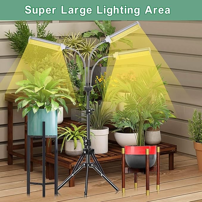 Plant Grow Light，Grow Light for Indoor Plants with 20-60'' Height Adjustable- Full Spectrum Timer