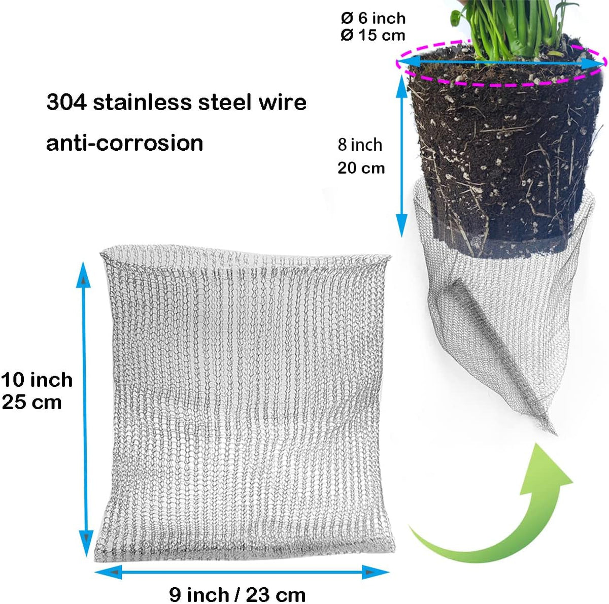 5pcs 1 Gallon Gopher and Vole Wire Baskets Protect Plants, Trees, Flowers and Bulbs from Voles