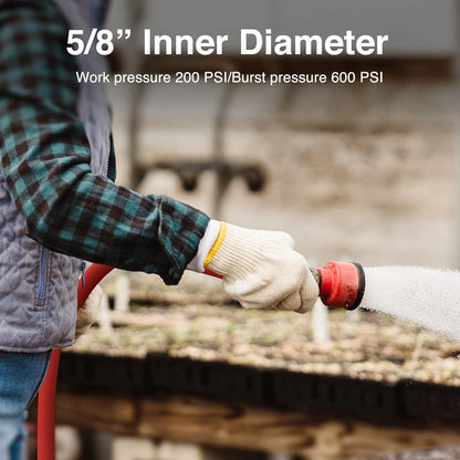 SPECILITE 5/8" Hot/Cold Garden Water Hose 125 ft, -50℉-190℉,Flexible & Lightweight With 3/4" Brass