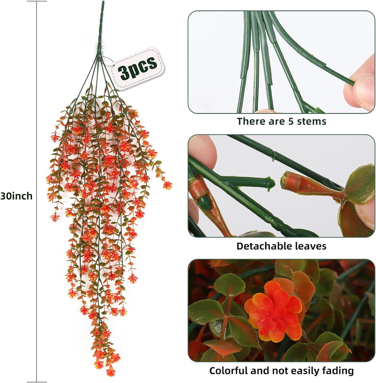 Fall Artificial Hanging Plants Artificial Fall Flowers Faux Autumn Plants Faux Hanging Plants