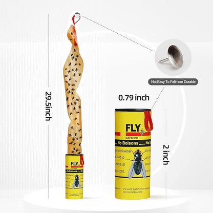 Fly Traps for Indoors Outdoor, Fly Paper Strips Sticky Hanging, Fruit Fly Strips,Fly Tape Catcher