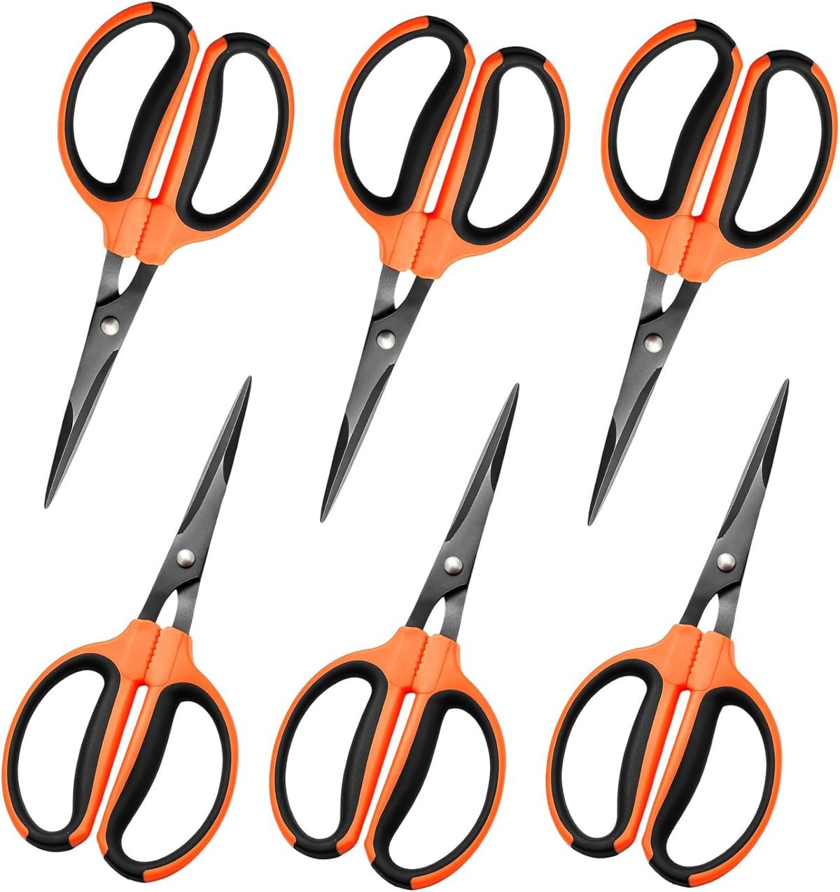 GROWNEER 6 Packs Trimming Scissors Teflon Coated Non Stick Blades Pruning Shears Gardening Hand