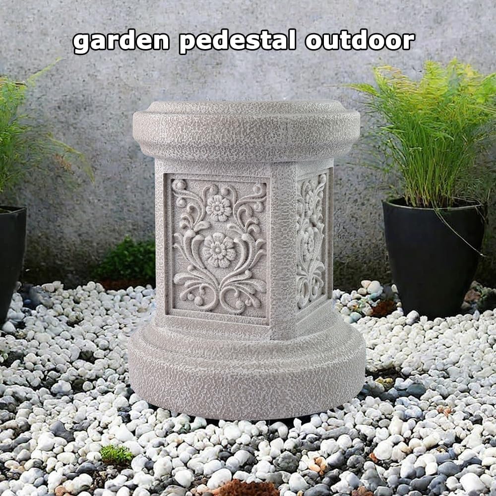 Classic Statuary Stand Outdoor Pedestal Sculpture Decor Plinth Base Riser, Garden or Home Resin
