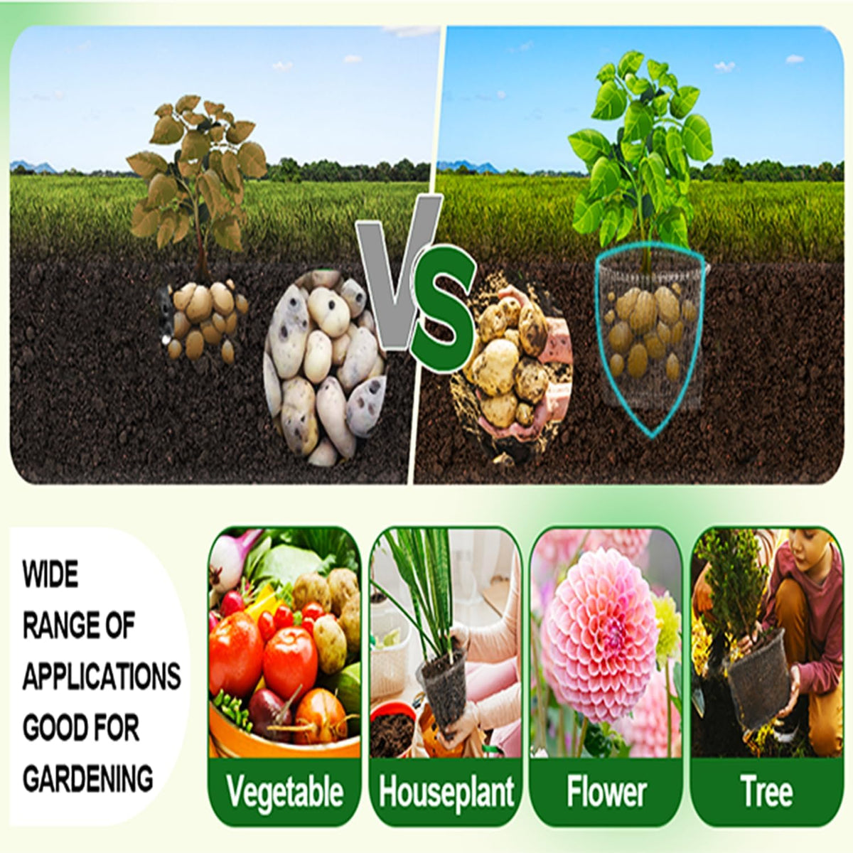 48PCS 1 Gallon Go-pher and V-ole Wire Baskets, 1 Gallon Plant R-oot Go-pher Baskets for Underground