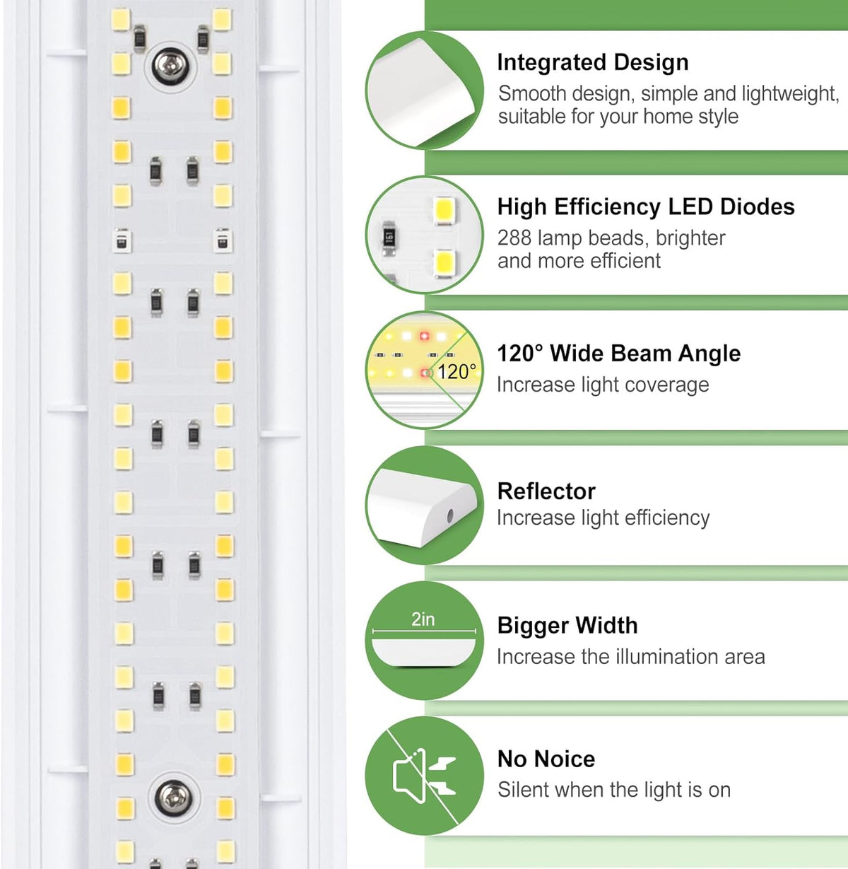 FOXGARDEN Grow Light, Full Spectrum Plant Light Strip for Indoor Plants, 288 LED Bright Grow Lamp