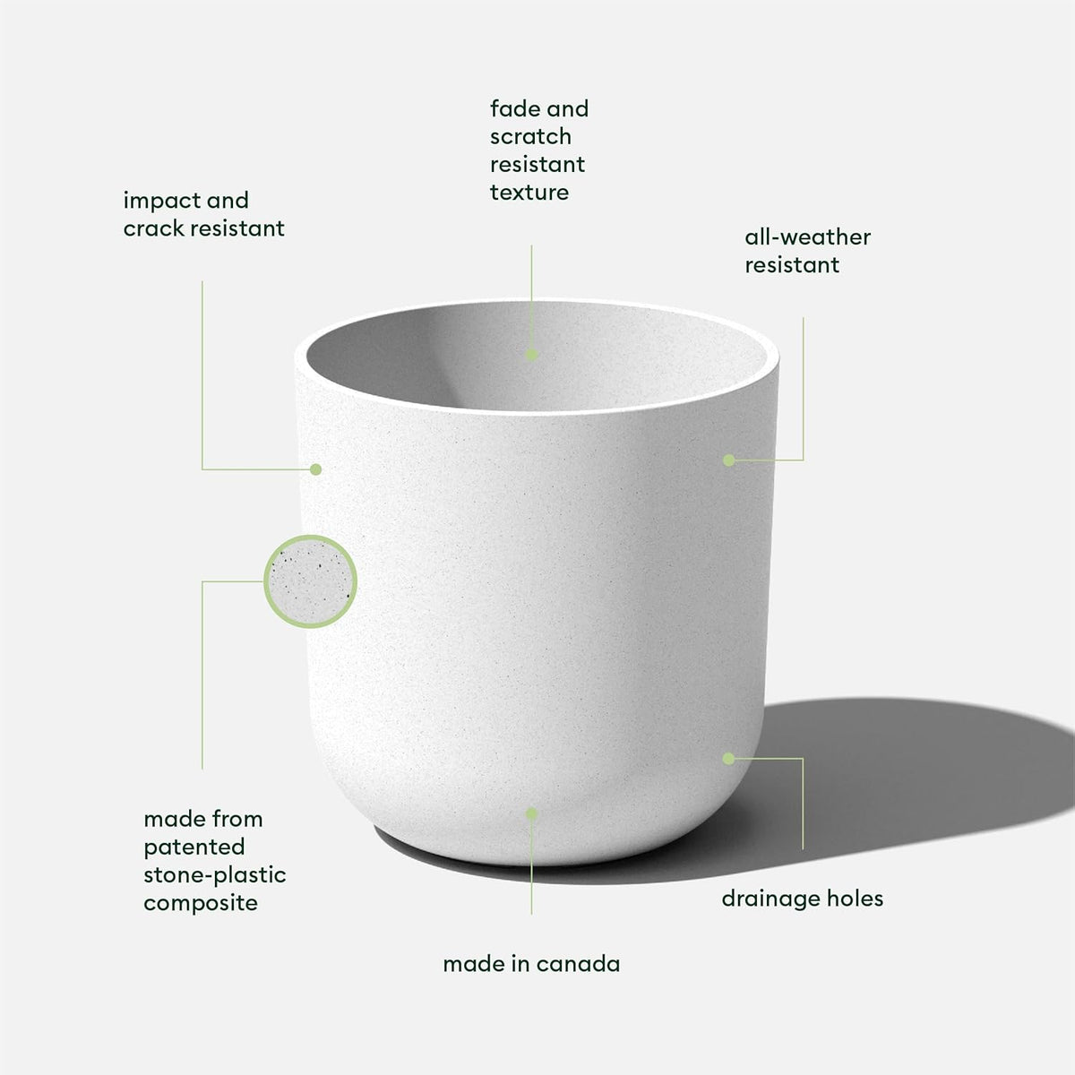Veradek Mason Series Lima Planter - Round Planter for Indoor or Outdoor Porch/Garden | Made from