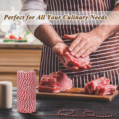 Tenn Well Butchers Twine, 328 Feet 2mm Food Safe Cooking Twine, Red and White Kitchen String for
