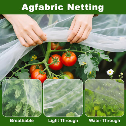 Agfabric Garden Netting 6.5'x10' Insect Pest Barrier Bird Netting for Garden Protection,Row Cover