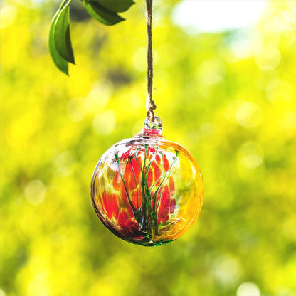 4” Tree of Life Witch Balls, Gazing Balls Hanging Friendship Balls, Hand-Blown Glass Christmas