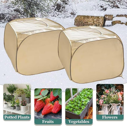 2 Pack Pop Up Plant Freeze Protection Covers, Shrub Frost Covers Outdoor Plant Protectors Frost